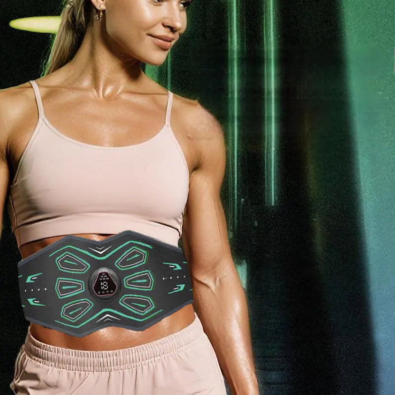 Abdominal Muscle Contraction Training Belt, 6 Modes,Velcro Fastening Design, Lazy Exercise , 18-Level Intensity Adjustment Function, Compact and Portable with Rechargeable Battery, Suitable for Abdominal Muscle Workouts, Perfect for Home Use
